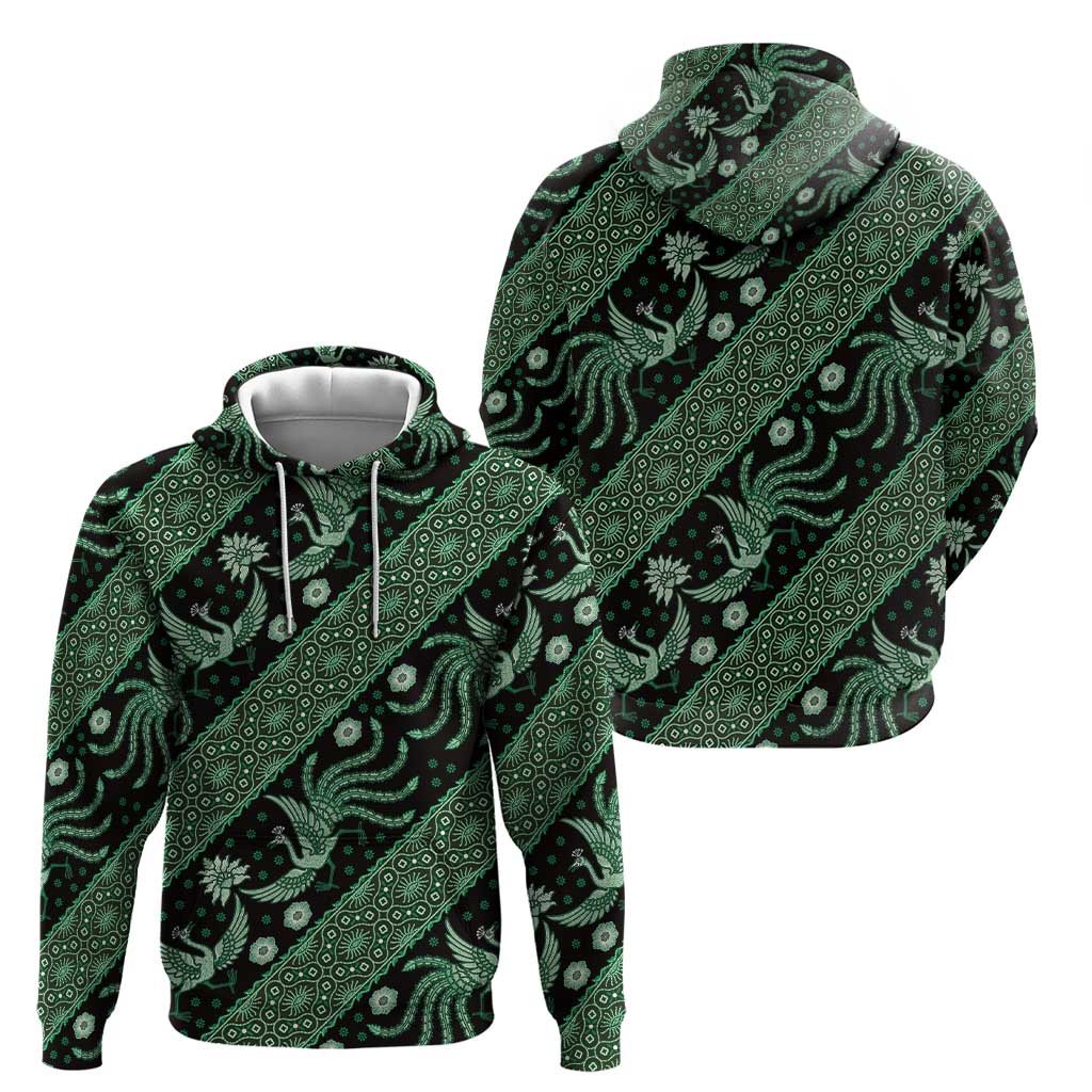 Indonesia Batik Pattern Hoodie Green Version LT01