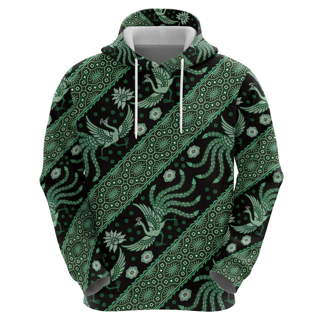 Indonesia Batik Pattern Hoodie Green Version LT01