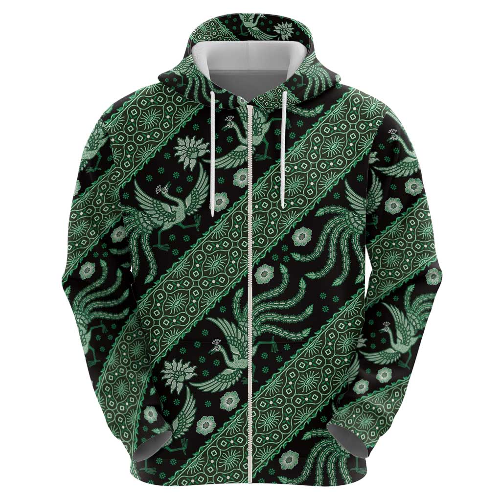 Indonesia Batik Pattern Hoodie Green Version LT01
