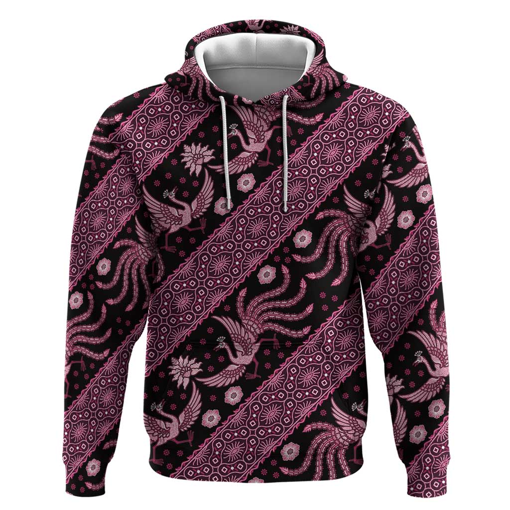Indonesia Batik Pattern Hoodie Pink Version LT01