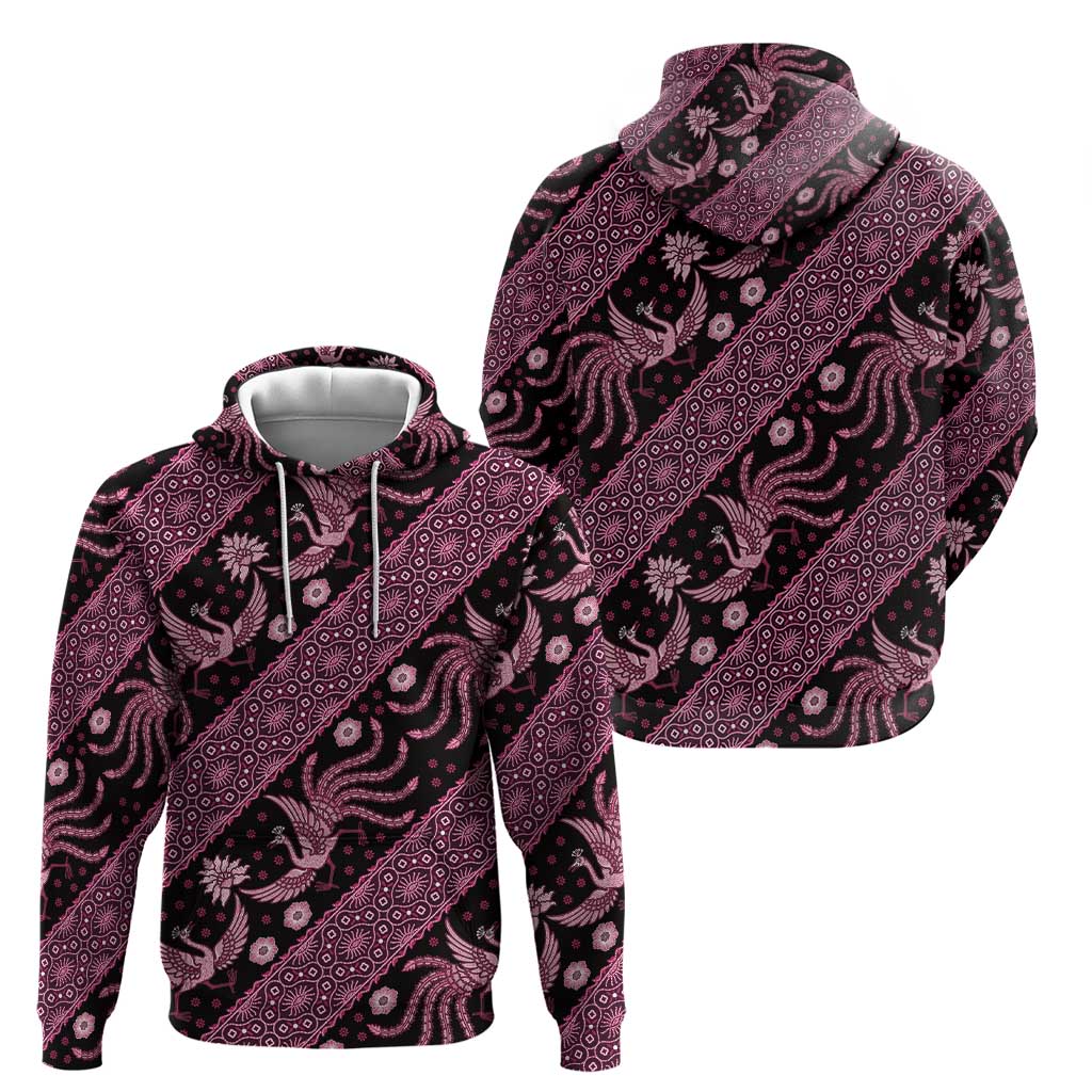 Indonesia Batik Pattern Hoodie Pink Version LT01