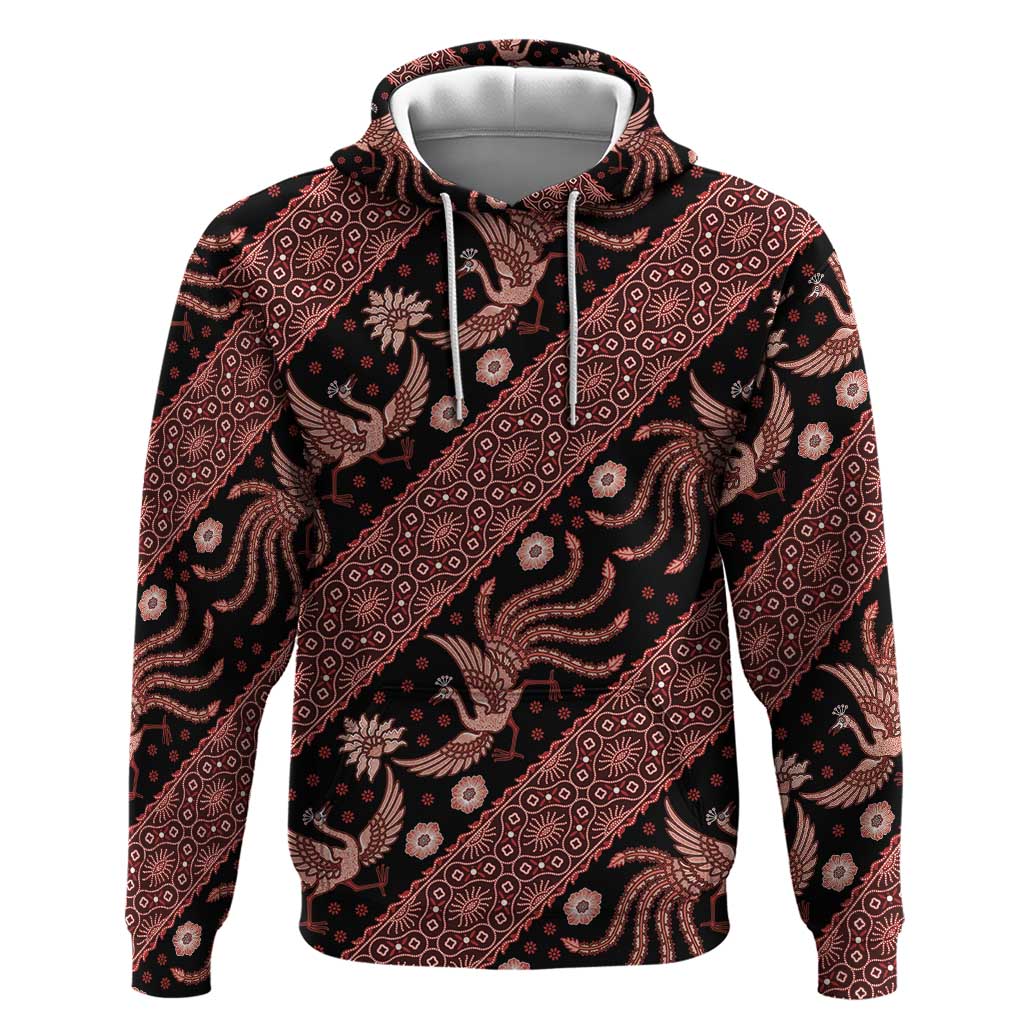 Indonesia Batik Pattern Hoodie Red Version LT01