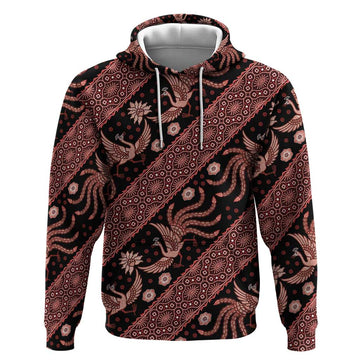 Indonesia Batik Pattern Hoodie Red Version LT01