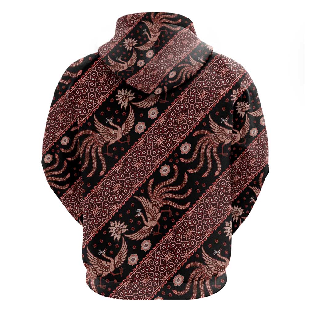 Indonesia Batik Pattern Hoodie Red Version LT01