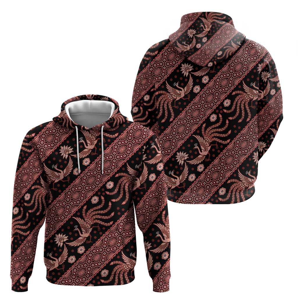 Indonesia Batik Pattern Hoodie Red Version LT01