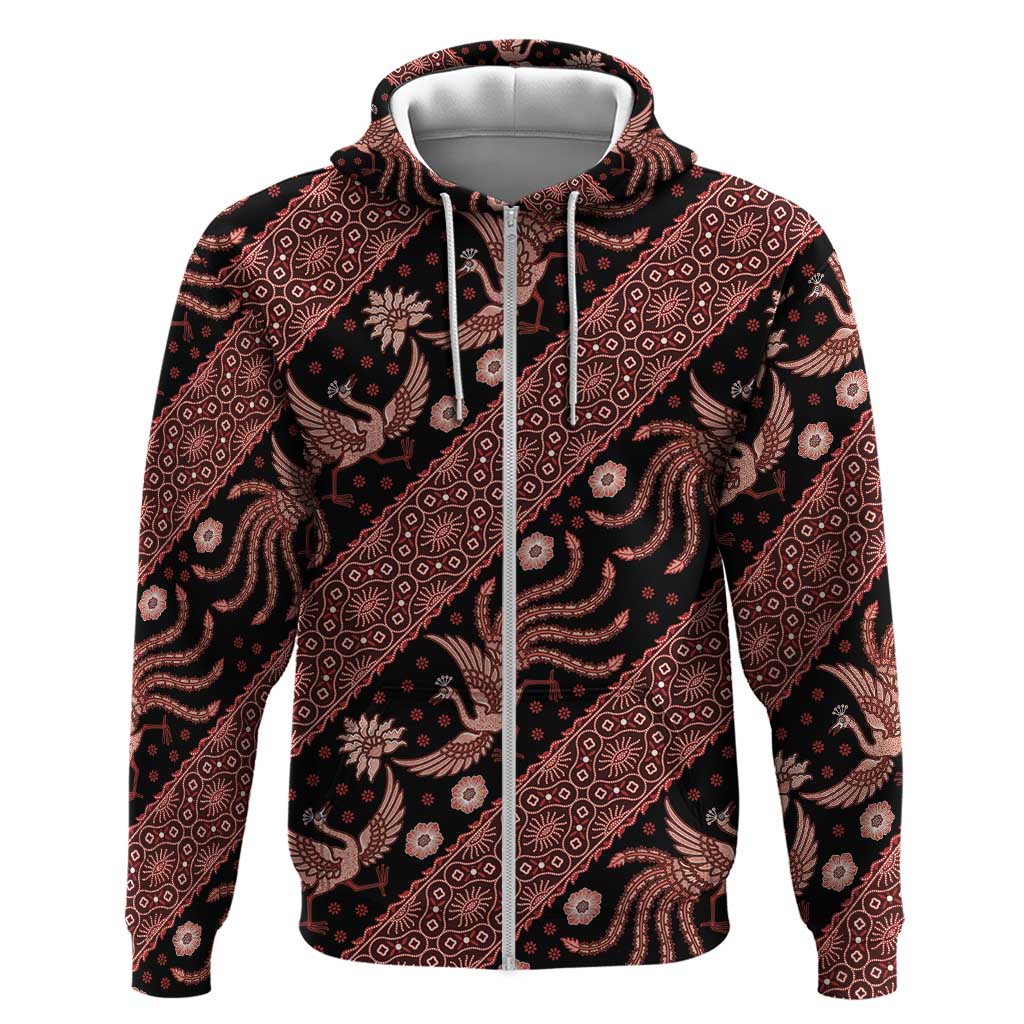 Indonesia Batik Pattern Hoodie Red Version LT01