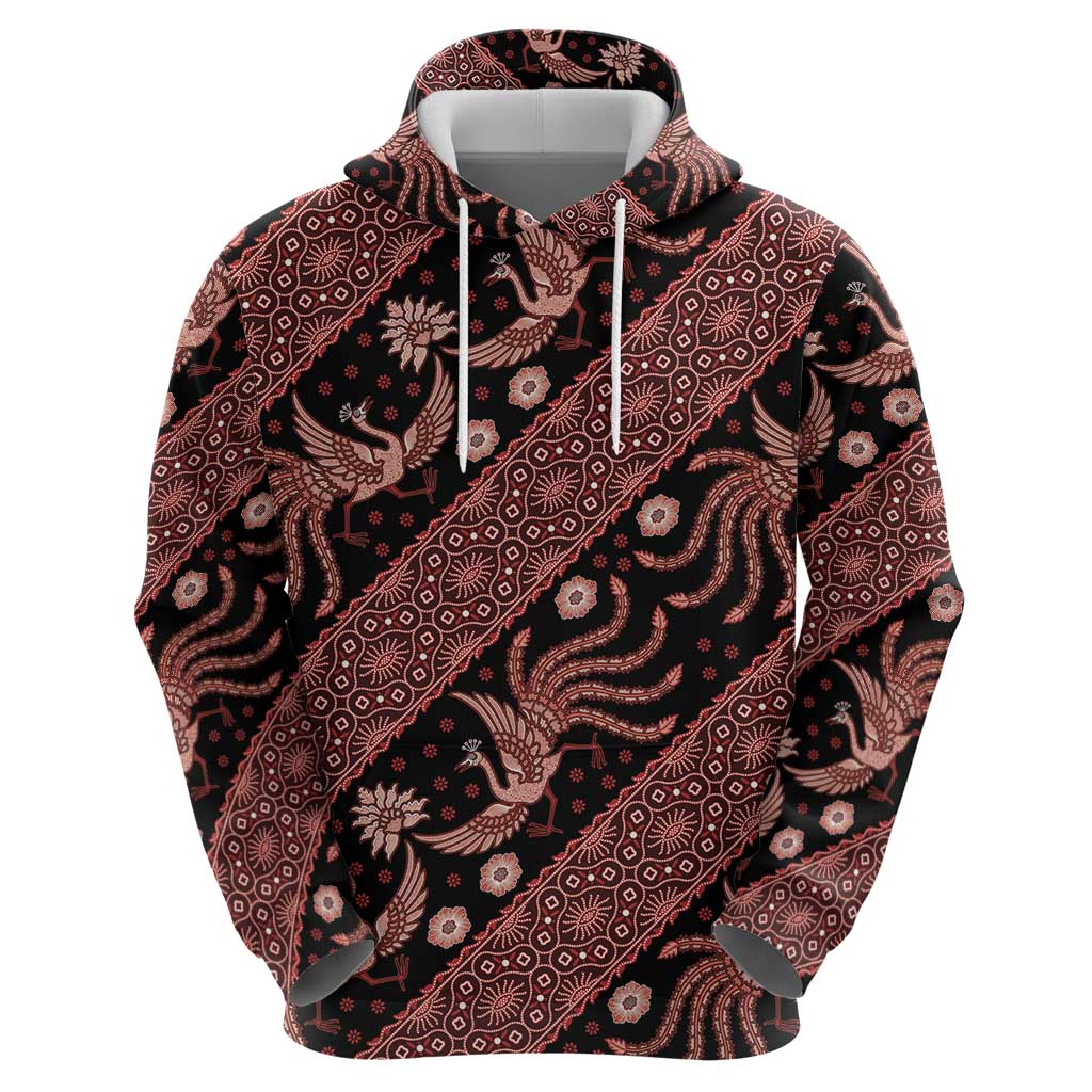 Indonesia Batik Pattern Hoodie Red Version LT01