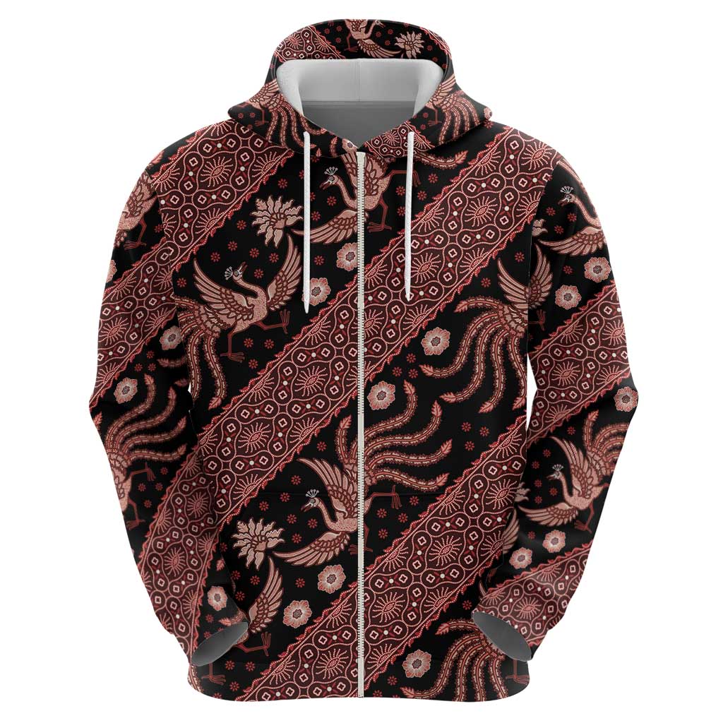 Indonesia Batik Pattern Hoodie Red Version LT01