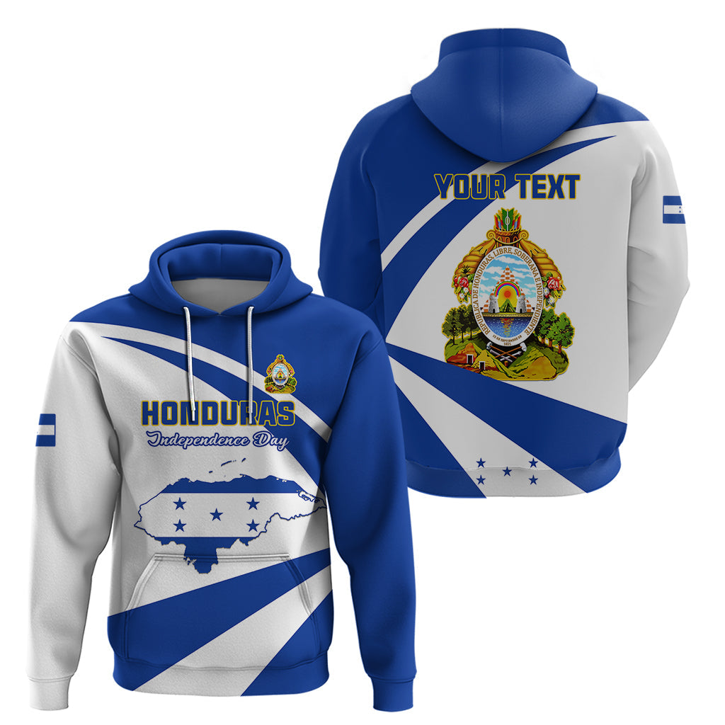 Personalised Honduras Independence Day Hoodie Map With Coat Of Arms LT01