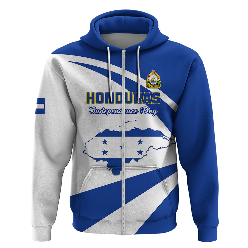 Personalised Honduras Independence Day Hoodie Map With Coat Of Arms LT01