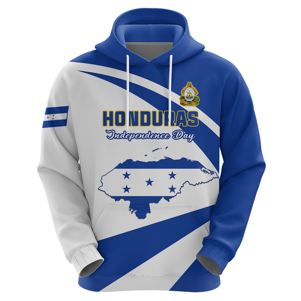 Personalised Honduras Independence Day Hoodie Map With Coat Of Arms LT01