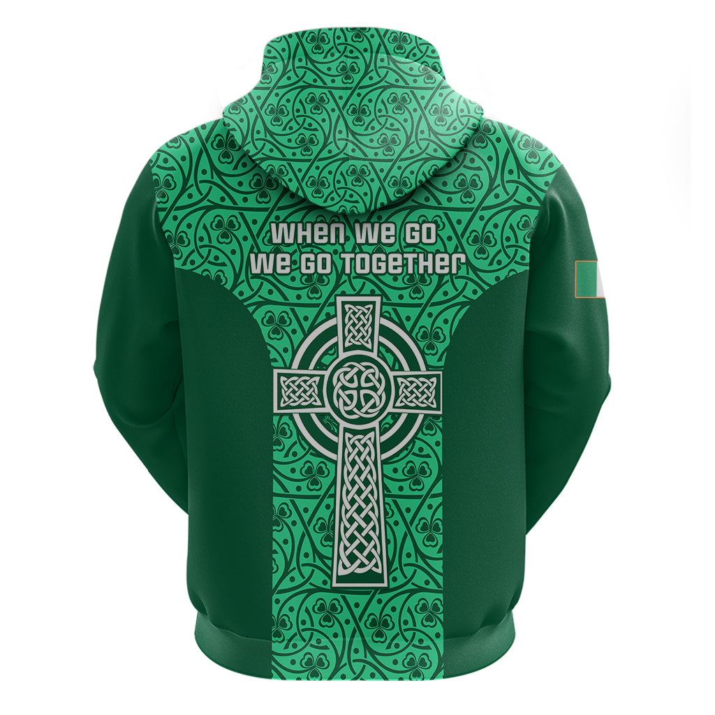 Ireland Rugby Hoodie Irish Celtic Cross Mix Shamrock Pattern LT01