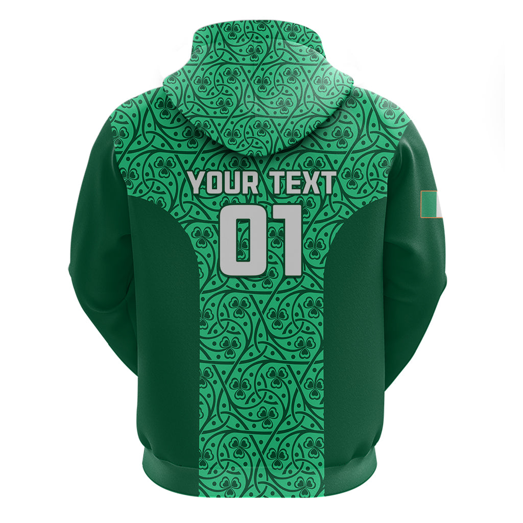 Custom Ireland Rugby Hoodie Irish Celtic Cross Mix Shamrock Pattern LT01