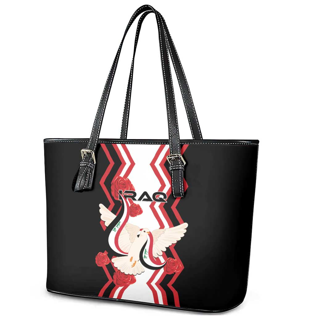 Iraq Independence Day Leather Tote Bag Dove Carrying Flag LT01