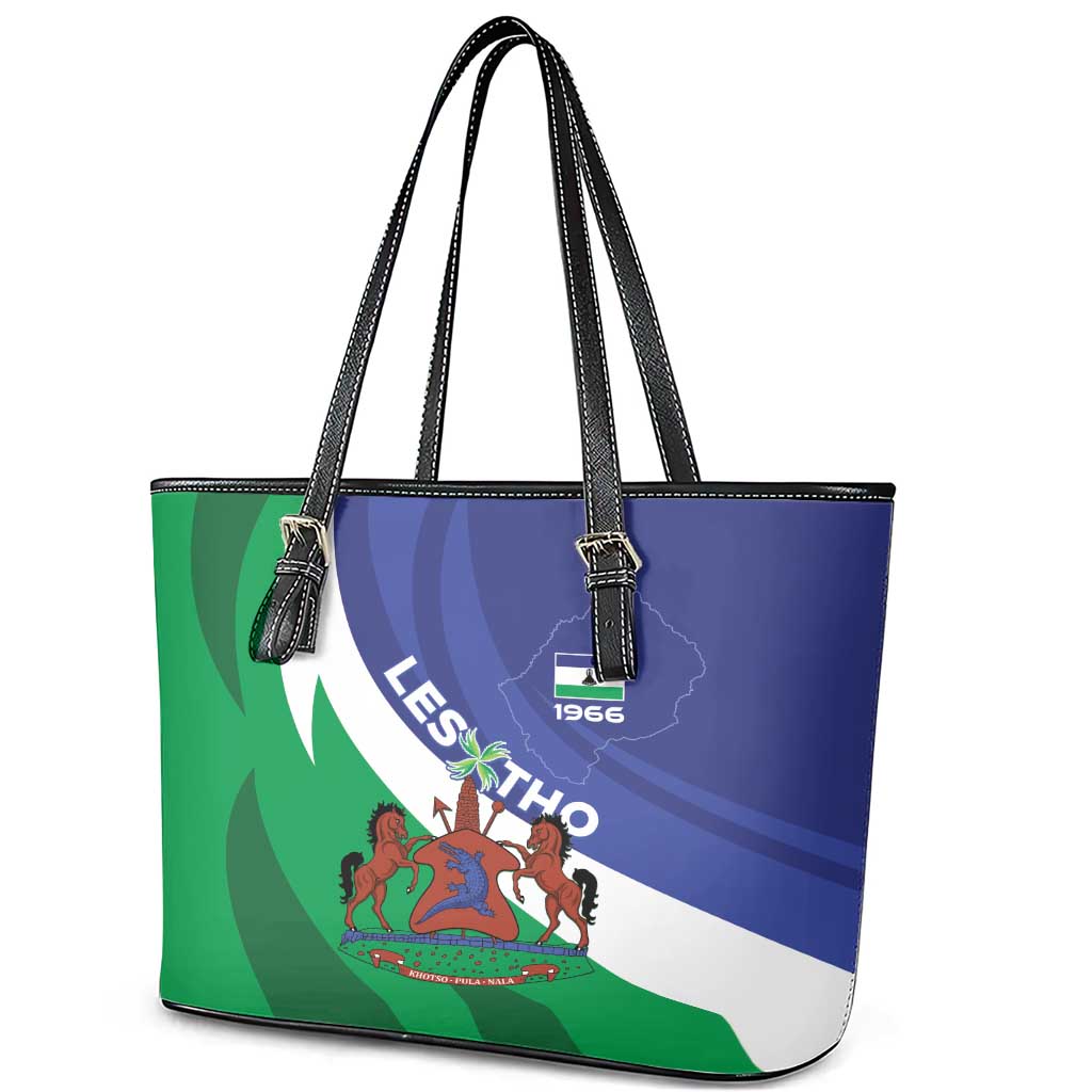 Lesotho 1966 Unique Leather Tote Bag Spiral Aloe Coat of Arms LT01