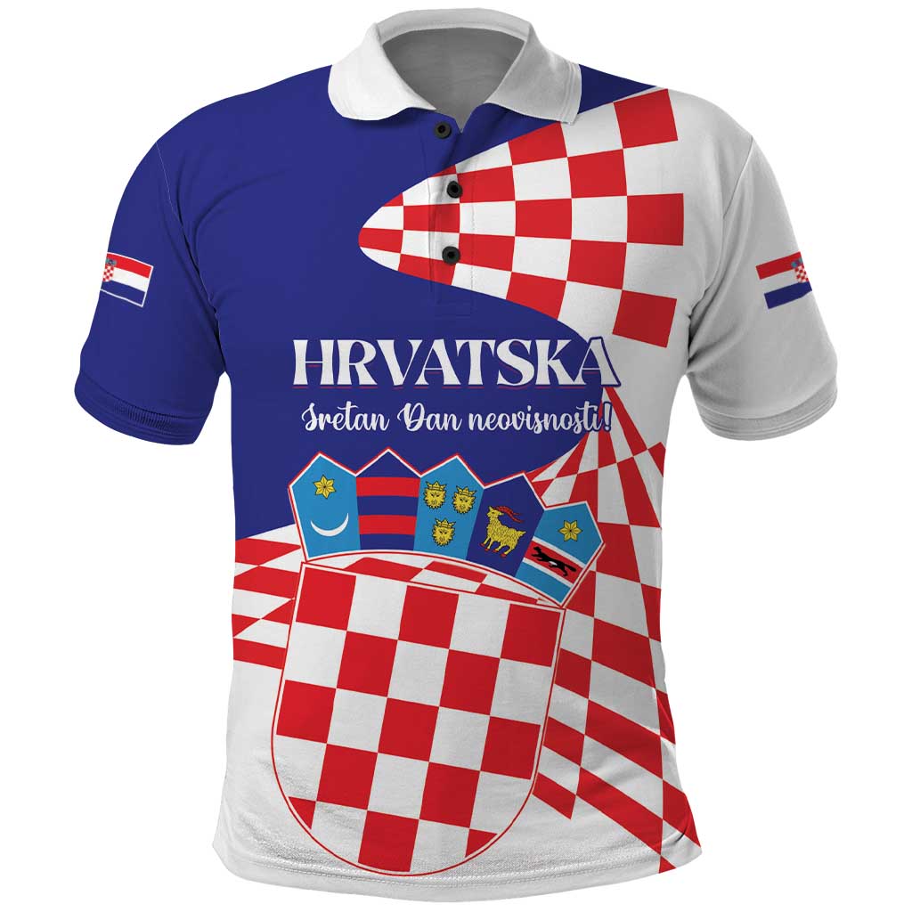 Personalized Croatia Independence Day 1991 Polo Shirt Sretan Dan neovisnosti Hrvatske LT01