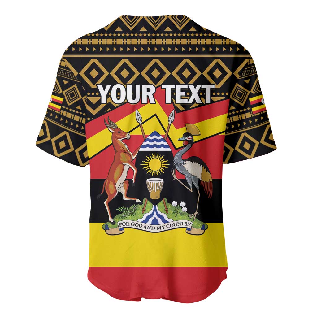 Personalized Uganda Baseball Jersey African Pattern - Independence Day 1962 LT01