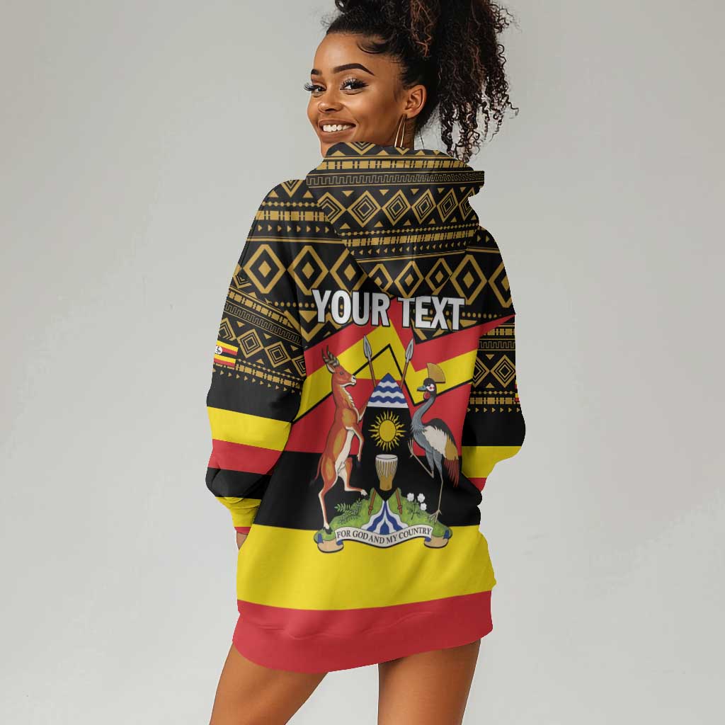 Personalized Uganda Hoodie Dress African Pattern - Independence Day 1962 LT01