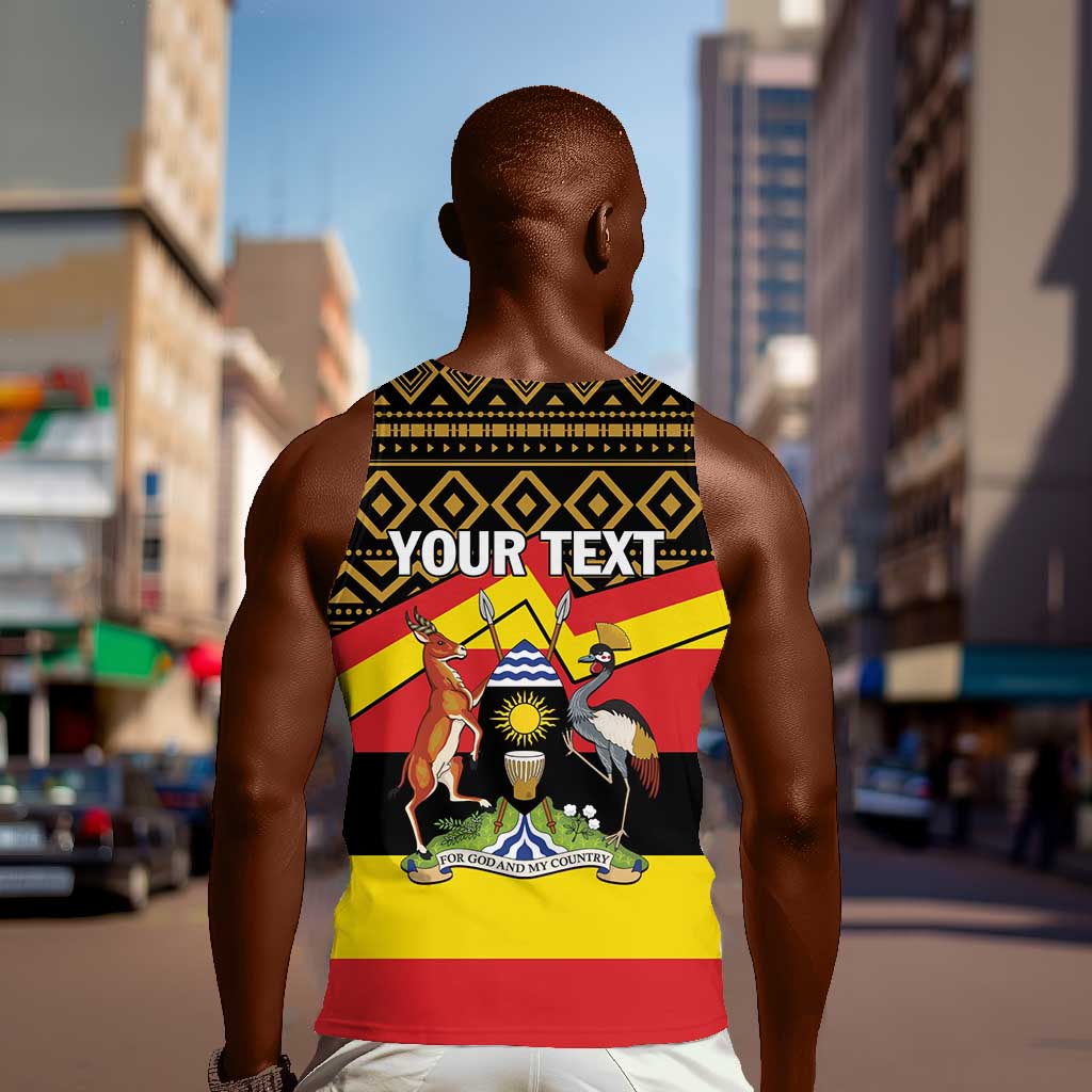 Personalized Uganda Men Tank Top African Pattern - Independence Day 1962 LT01