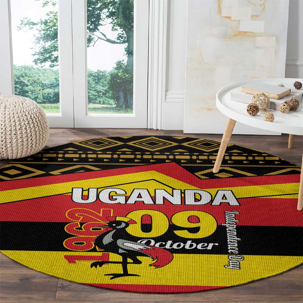 Uganda Round Carpet African Pattern - Independence Day 1962 LT01