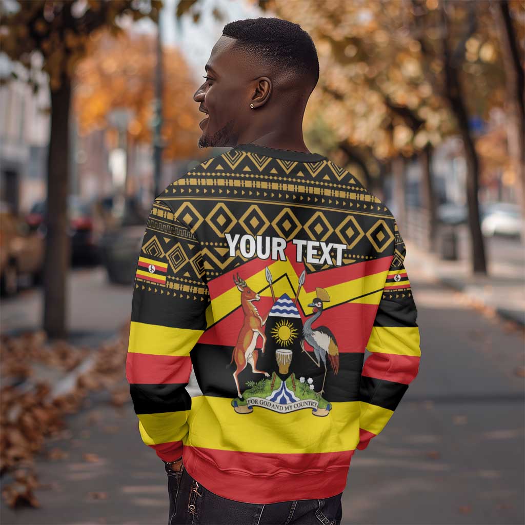 Personalized Uganda Sweatshirt African Pattern - Independence Day 1962 LT01