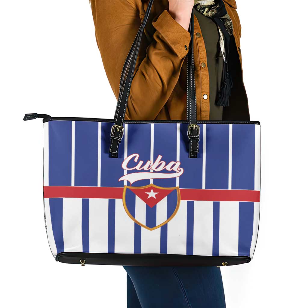 Cuba Leather Tote Bag Simple Sporty Style LT01
