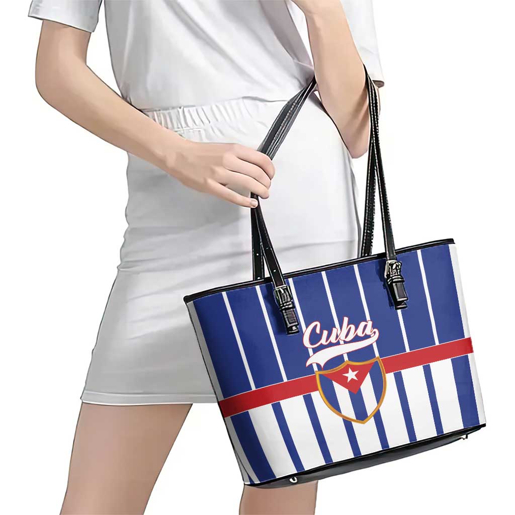 Cuba Leather Tote Bag Simple Sporty Style LT01