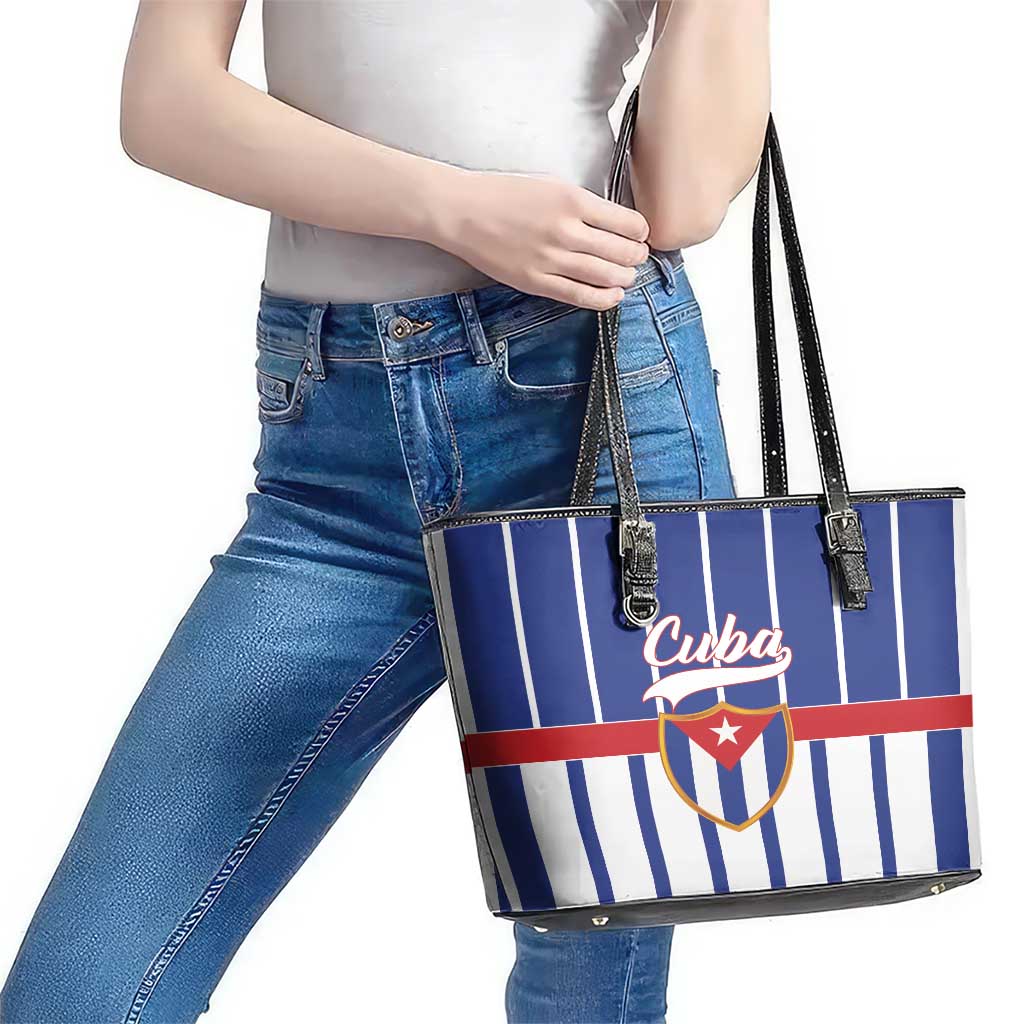 Cuba Leather Tote Bag Simple Sporty Style LT01