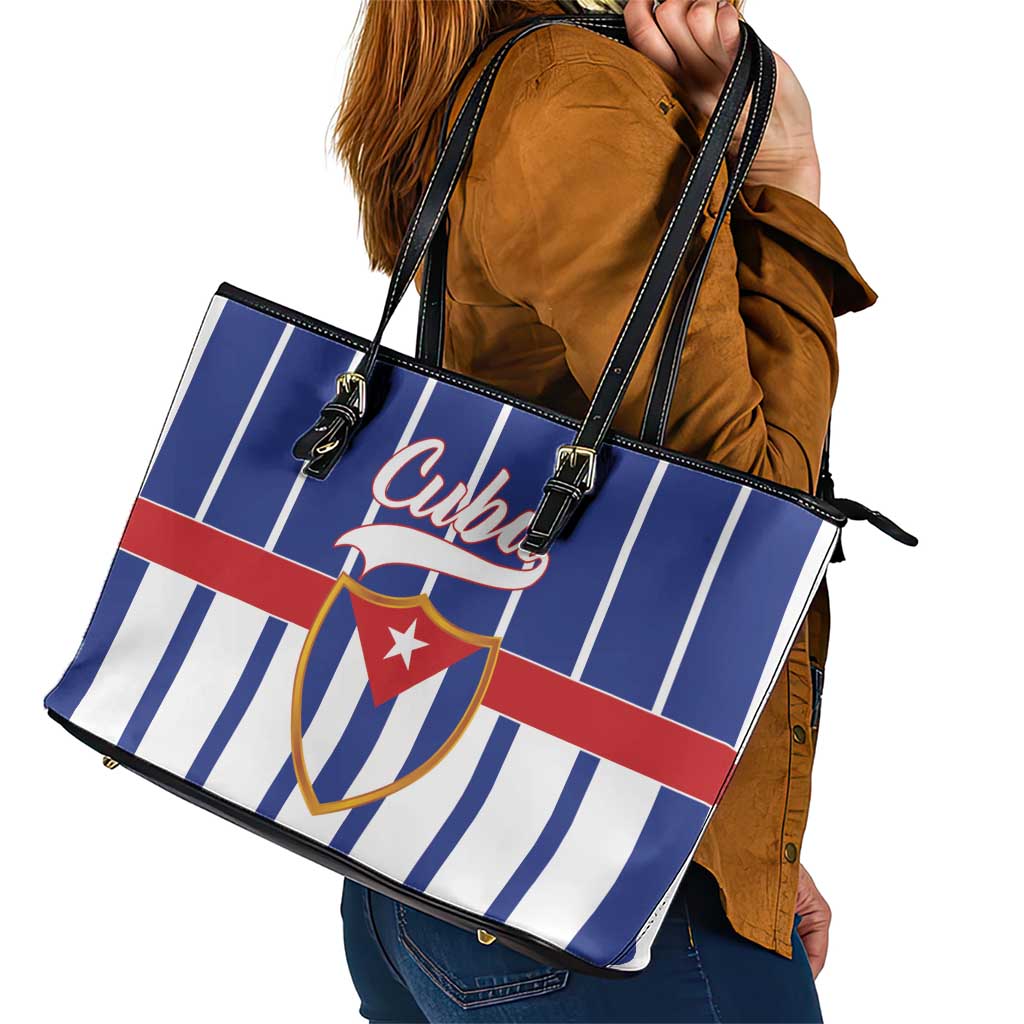 Cuba Leather Tote Bag Simple Sporty Style LT01