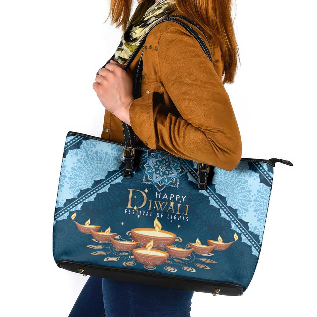 Diwali Leather Tote Bag Festival of Lights LT01
