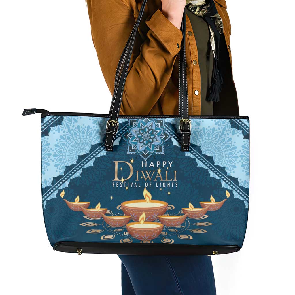 Diwali Leather Tote Bag Festival of Lights LT01