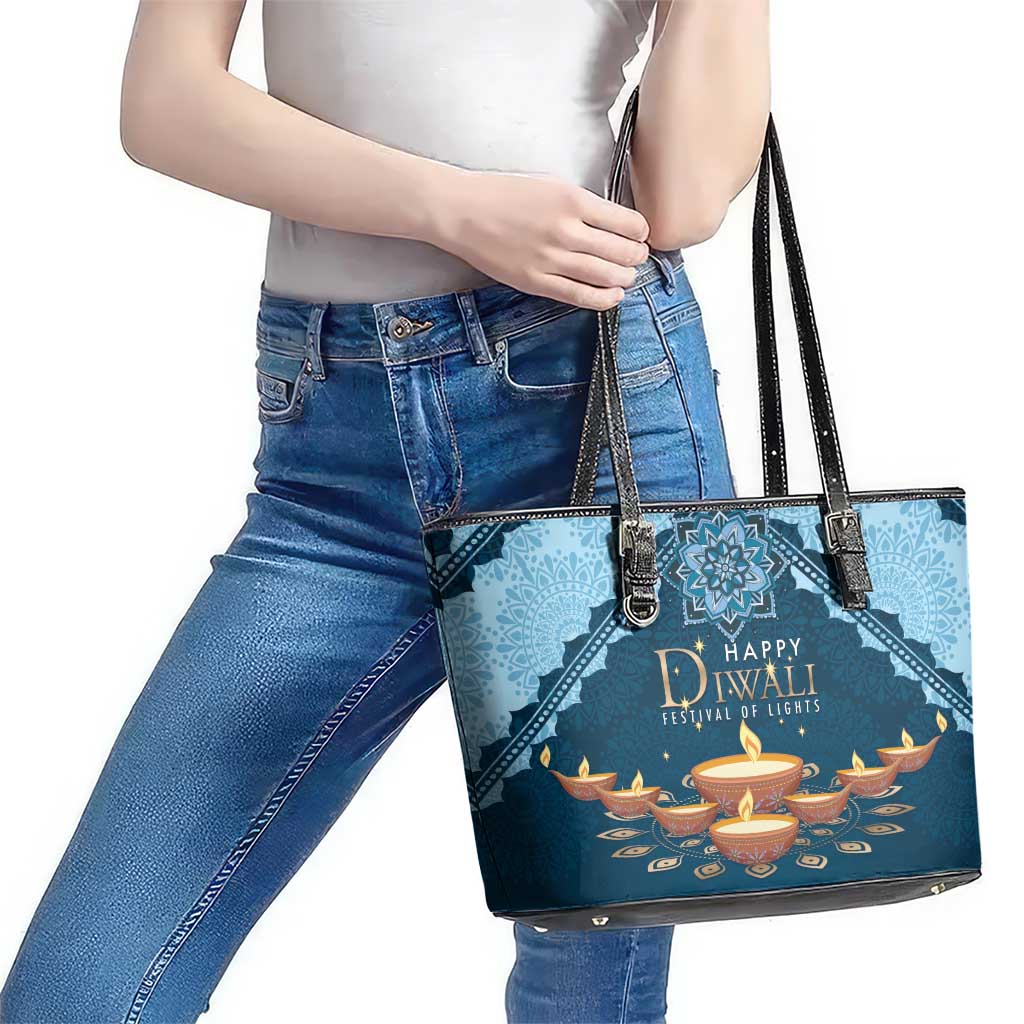 Diwali Leather Tote Bag Festival of Lights LT01