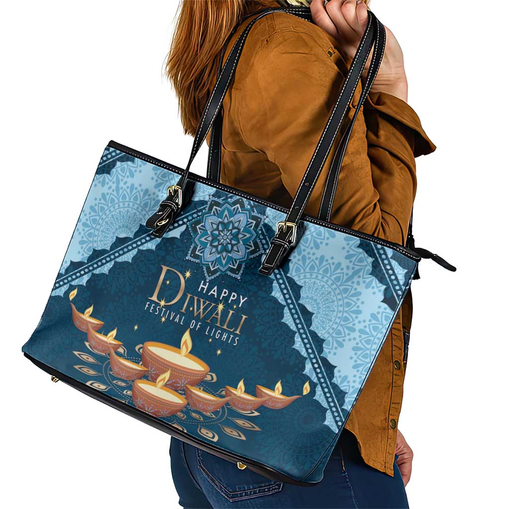 Diwali Leather Tote Bag Festival of Lights LT01