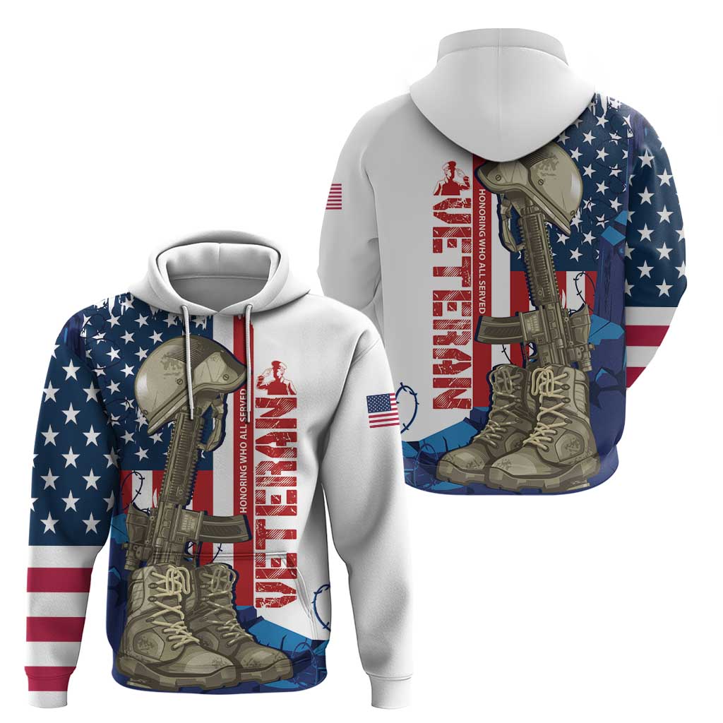 Happy Veterans Day Hoodie Honoring All Who Served LT01