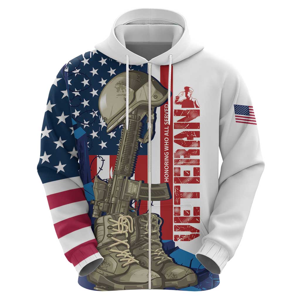 Happy Veterans Day Hoodie Honoring All Who Served LT01
