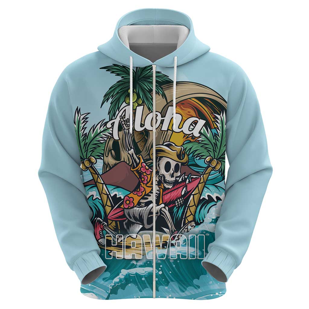 Personalized Aloha Hawaii Skeleton Hoodie Tropical Summer Vibe LT01