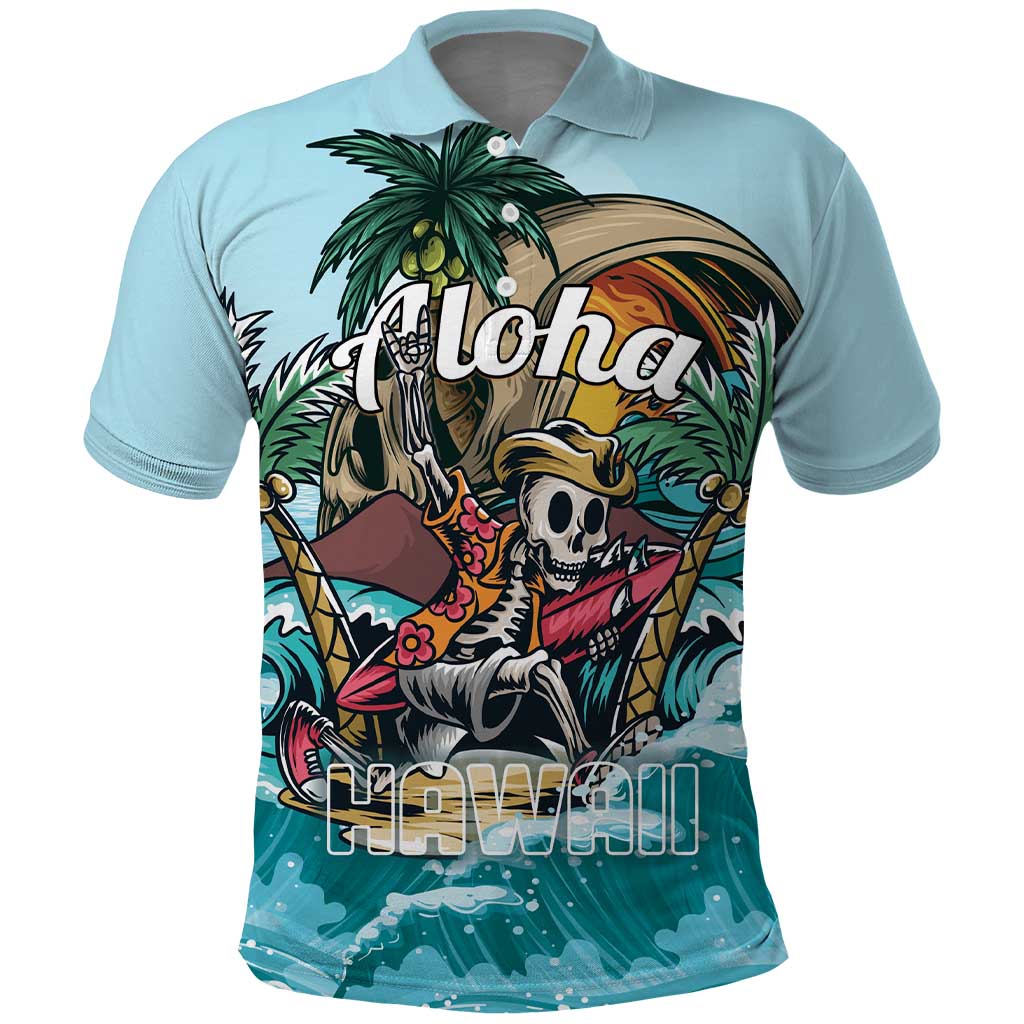 Personalized Aloha Hawaii Skeleton Polo Shirt Tropical Summer Vibe LT01