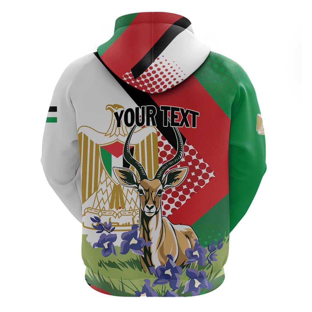Personalized Palestine Hoodie Mountain Gazelle With Faqqua Iris LT01