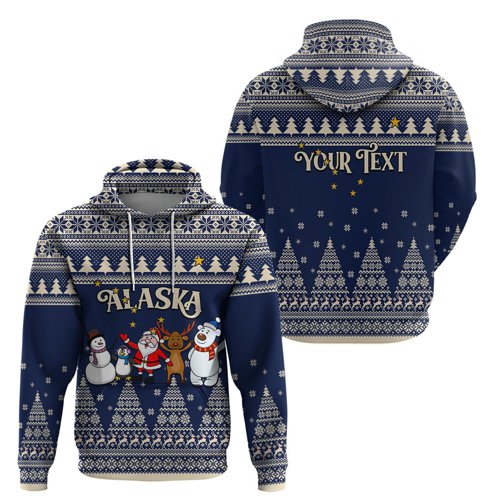 Custom Alaska Christmas Hoodie Santa Claus With Snowman Reindeer Penguin LT01