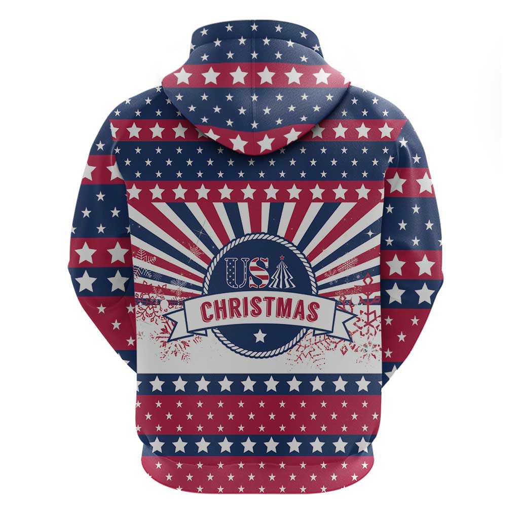 USA Christmas Hoodie The Stars and Stripes Xmas Style LT01