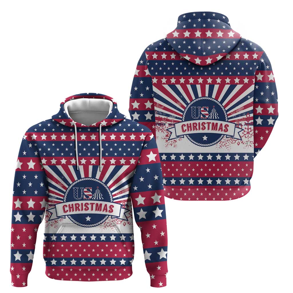 USA Christmas Hoodie The Stars and Stripes Xmas Style LT01