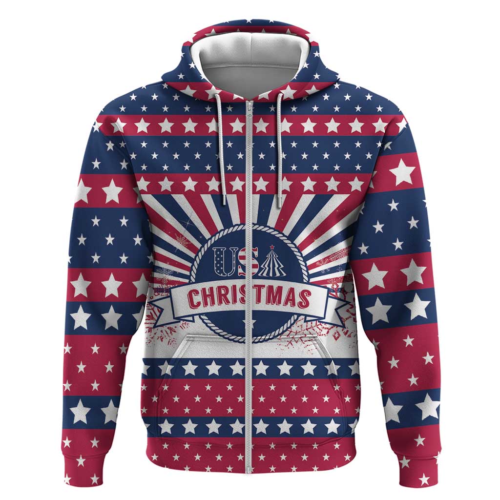 USA Christmas Hoodie The Stars and Stripes Xmas Style LT01