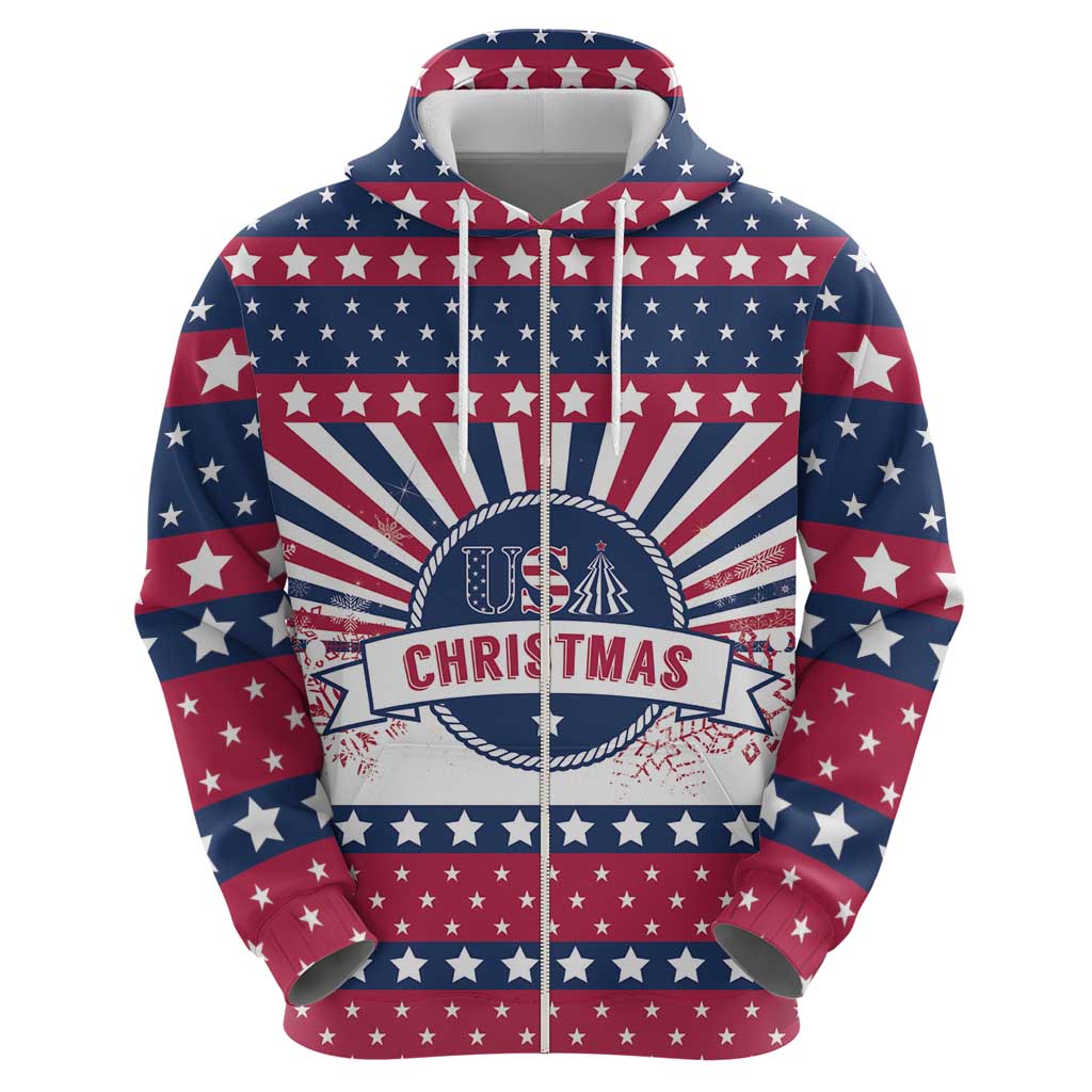 USA Christmas Hoodie The Stars and Stripes Xmas Style LT01
