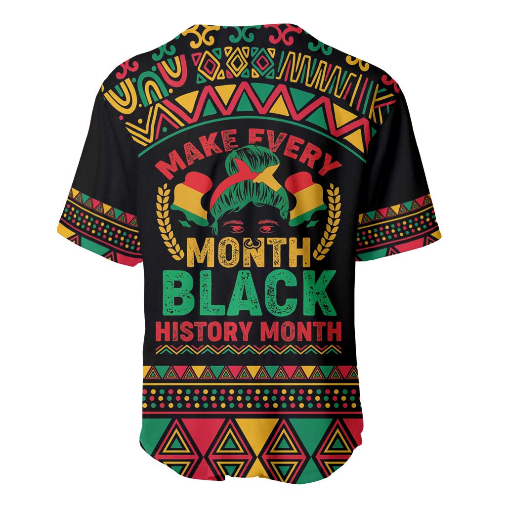 Make Every Month Black History Month Baseball Jersey African Pattern LT01