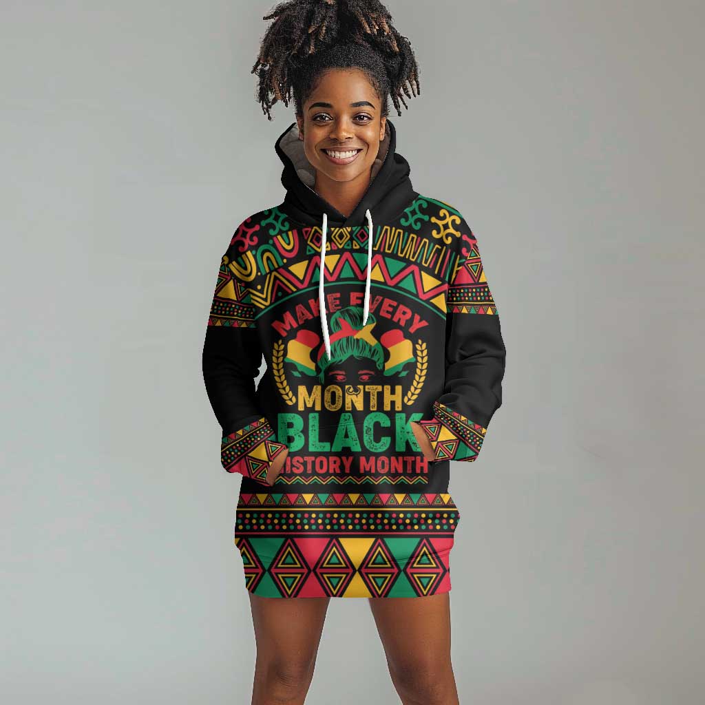 Make Every Month Black History Month Hoodie Dress African Pattern LT01