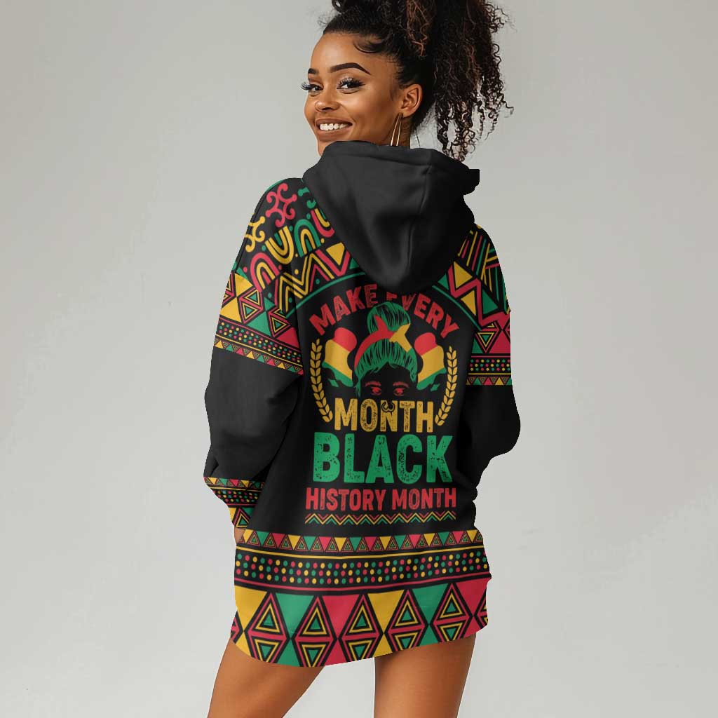 Make Every Month Black History Month Hoodie Dress African Pattern LT01