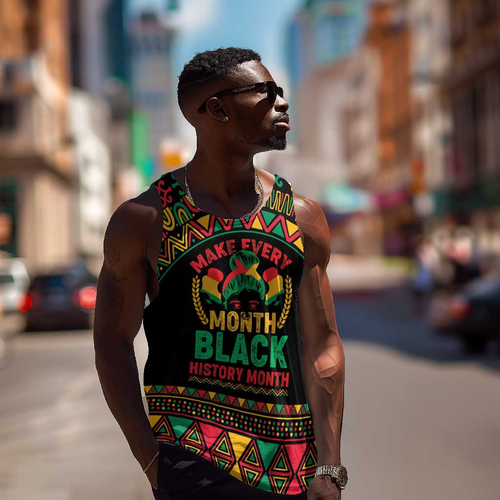 Make Every Month Black History Month Men Tank Top African Pattern LT01