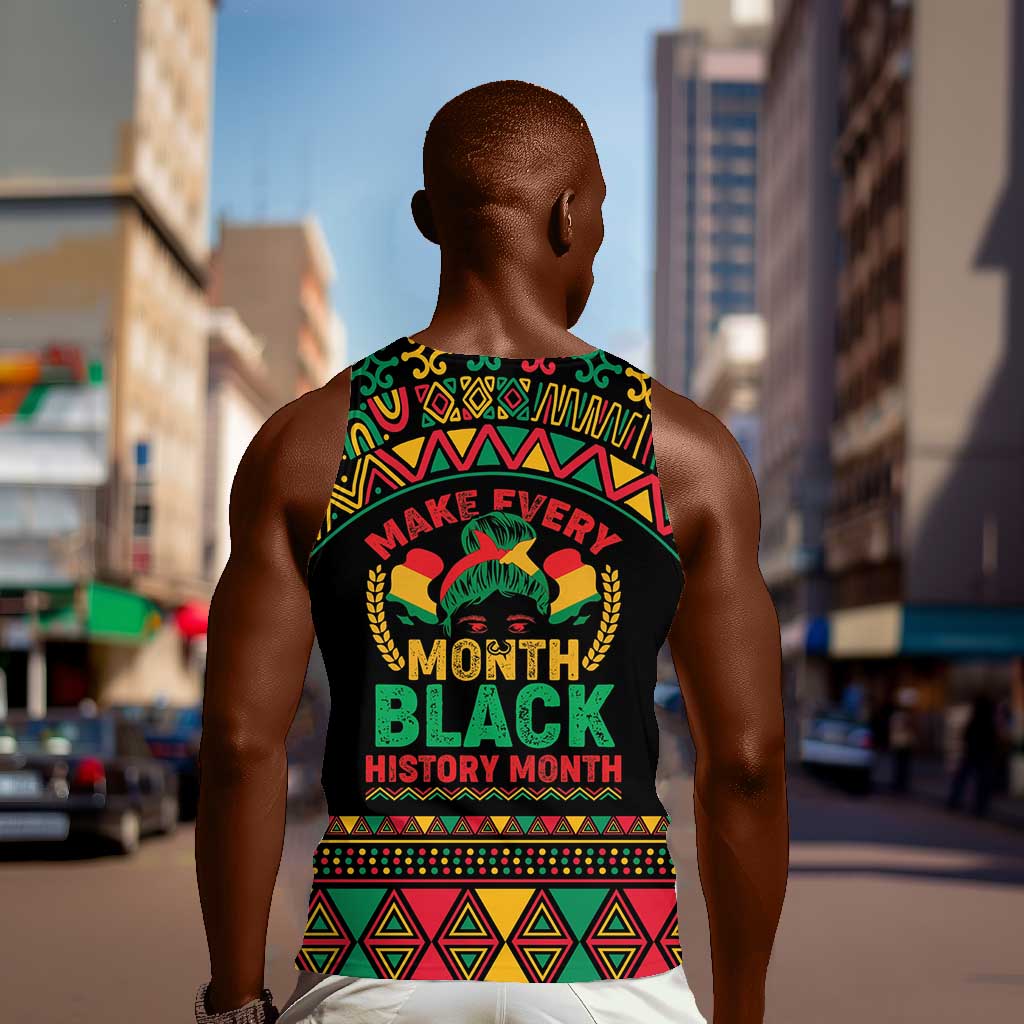 Make Every Month Black History Month Men Tank Top African Pattern LT01