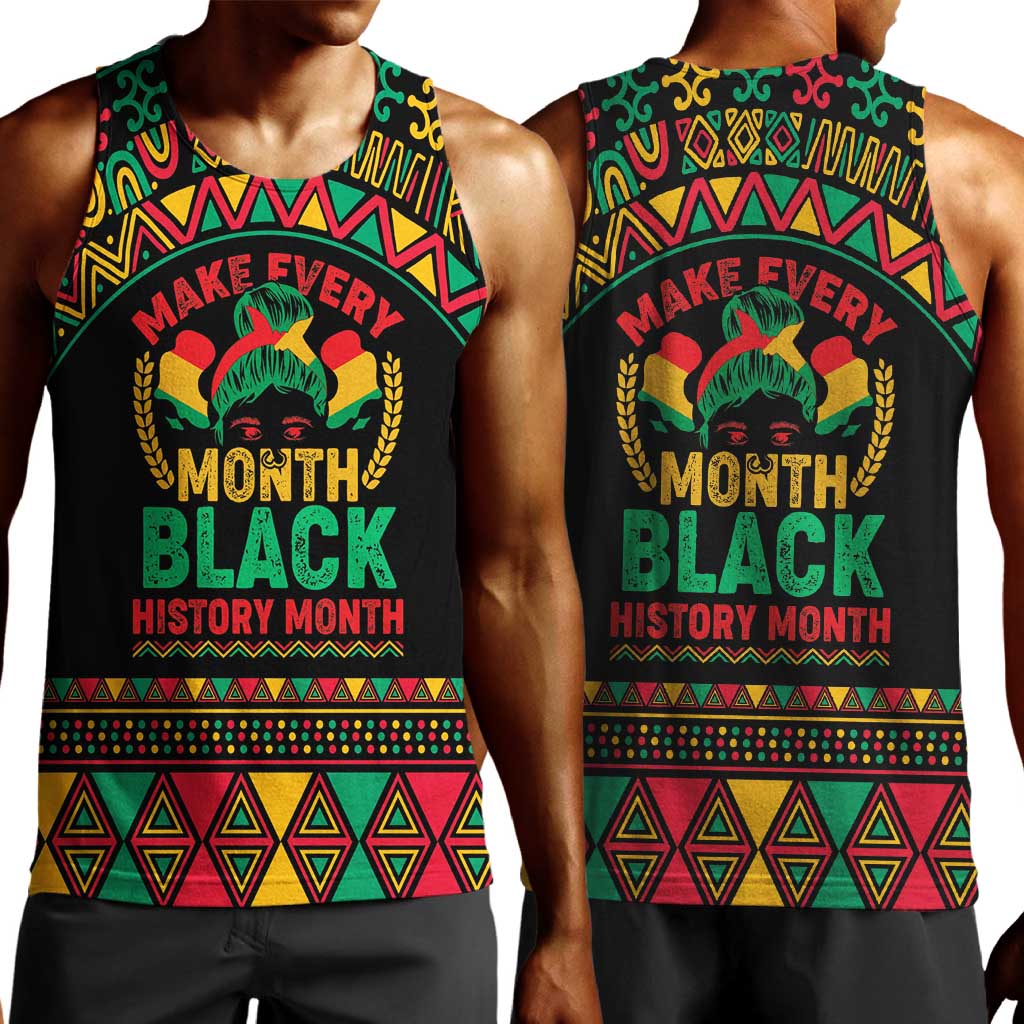 Make Every Month Black History Month Men Tank Top African Pattern LT01