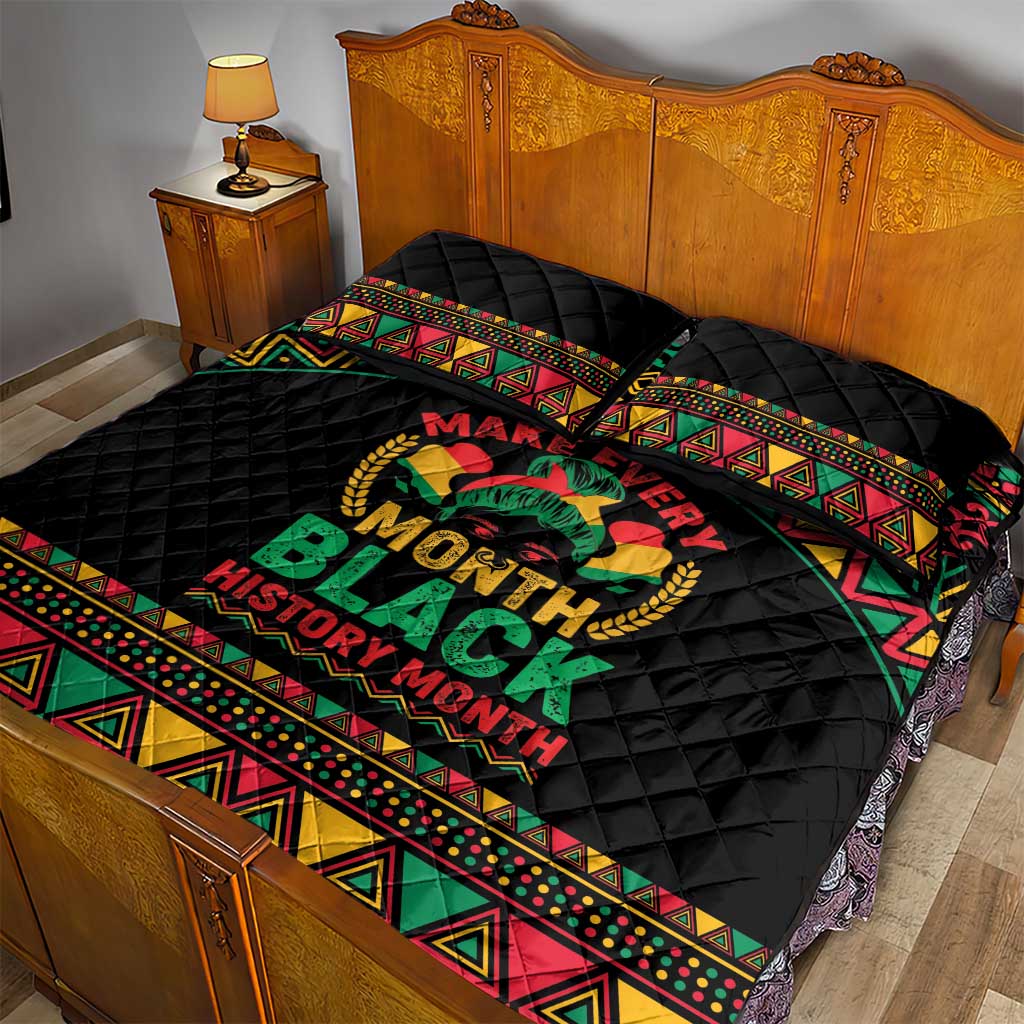 Make Every Month Black History Month Quilt Bed Set African Pattern LT01